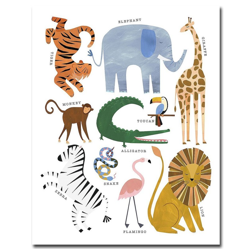 Animal Chart by Emily Copcik Gallery-Wrapped Canvas Giclee Art (28 in x 22 in)