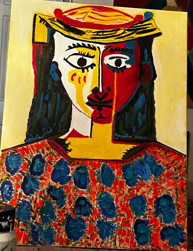 Original Abstract Cubist Acrylic Painting on Canvas 20″ x 24″ inches 2025