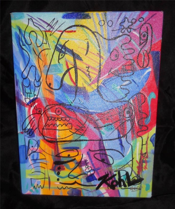 MARCUS KOHL Oil Modern and Bright 2000 9×12 unframed Signed Front and Back