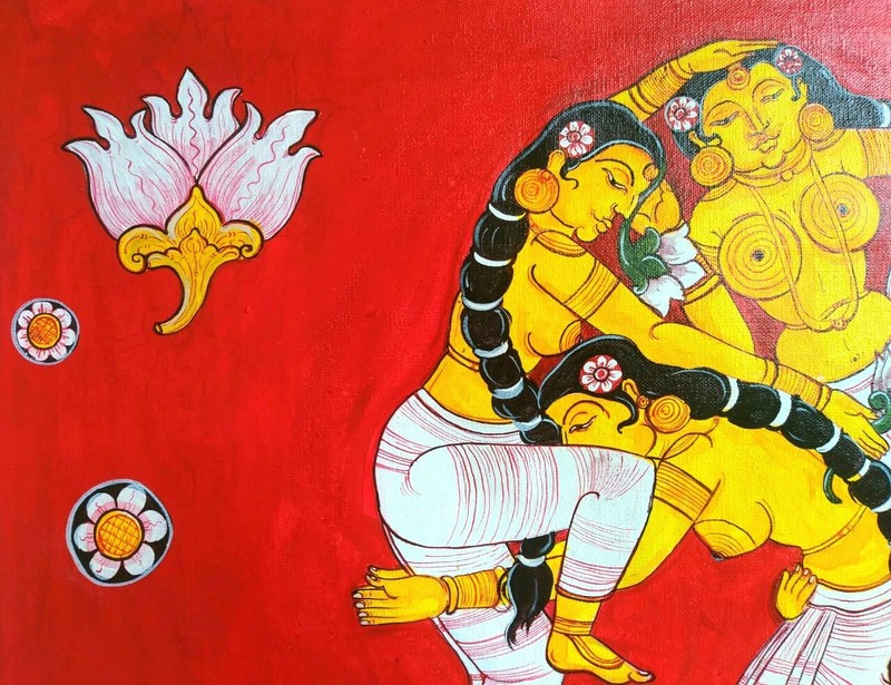 Handmade Nava Nari Kunjar Art 9 Women Forming Mythical Elephant Sri Lankan gallery