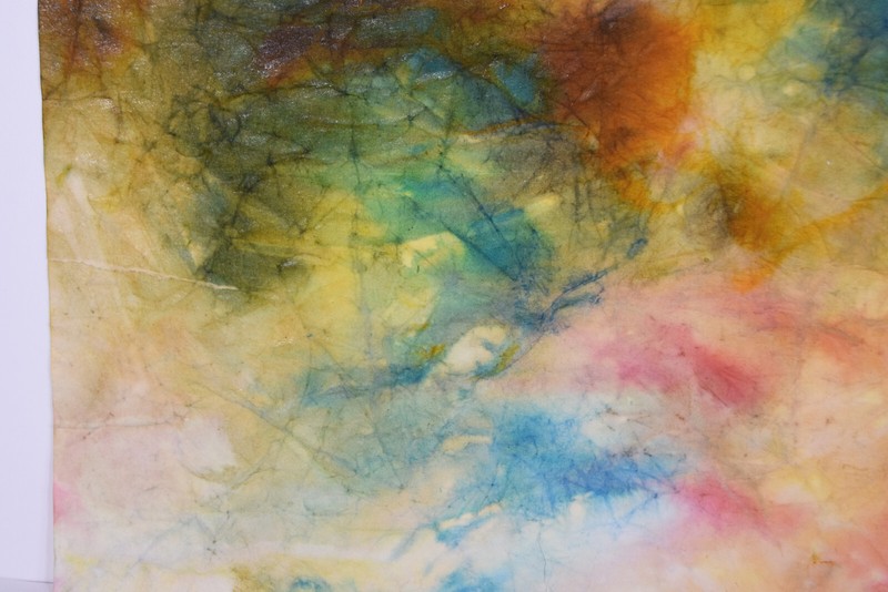 21" Watercolor Painting Paper Carolynn Mann Art Abstract Splashes Green Art #35 gallery