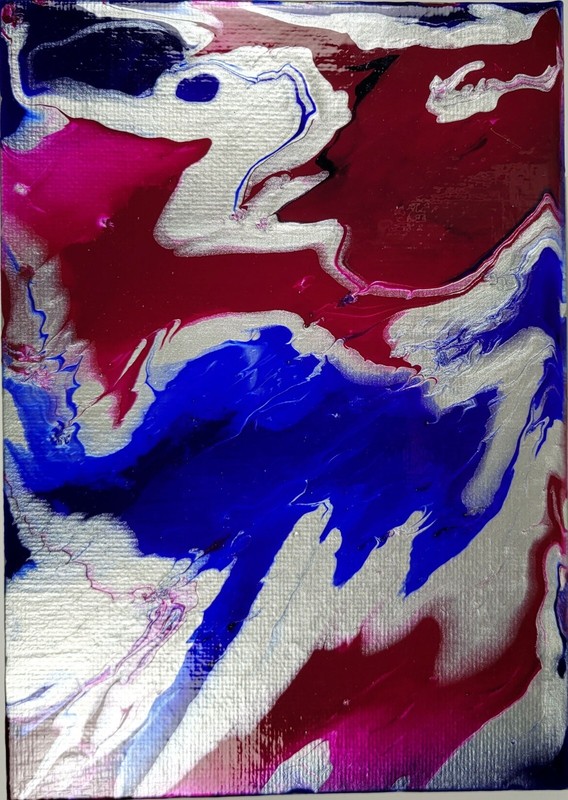 "Blue Berry Blend" 5" x 7" Original Acrylic Abstract Painting Art Unframed gallery