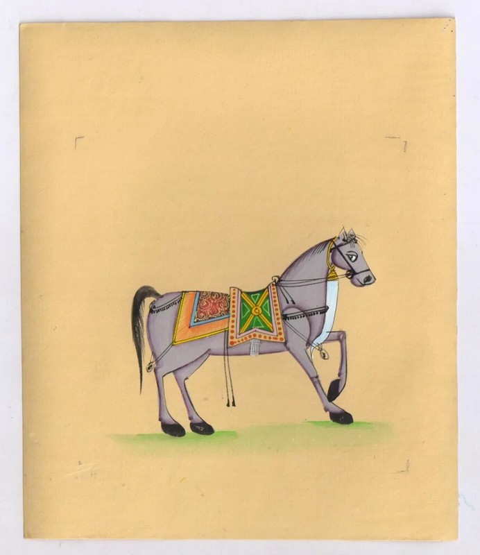 Indian Royal Horse Animal Miniature Painting Home Deco Ethnic Art Paper Painting