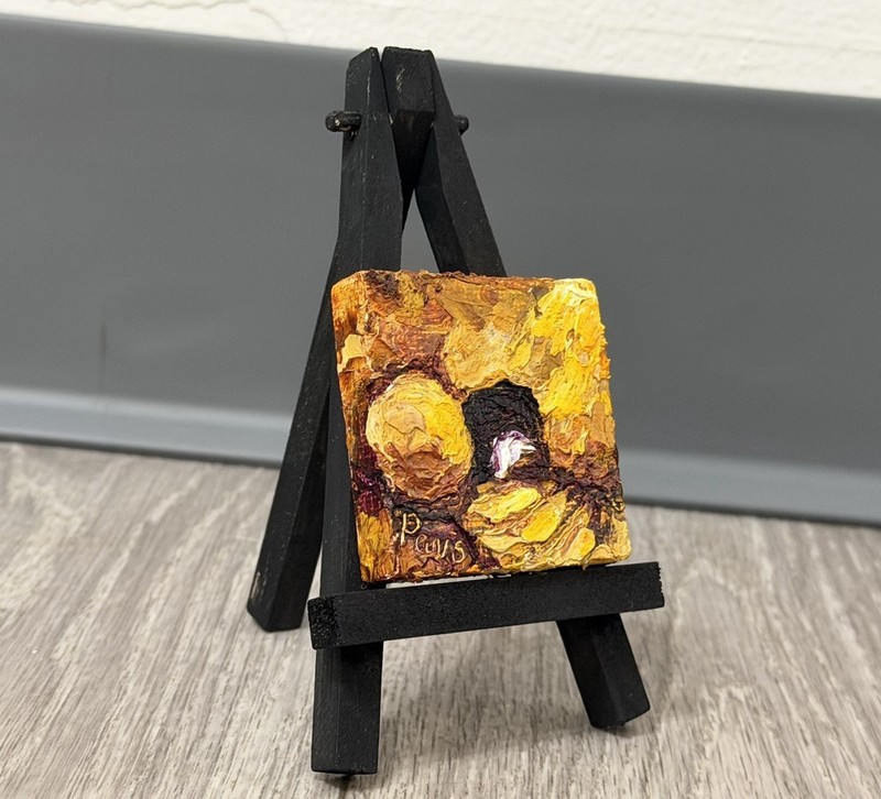 ‘He Has Risen’ Jesus’ Tomb Mini Oil Painting By Paris Wyatt Llanso 2x2” New gallery