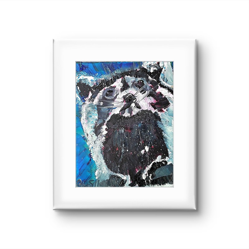 Raccoon Unique Abstract Expressionism Wall Art 11x14 Canvas gallery