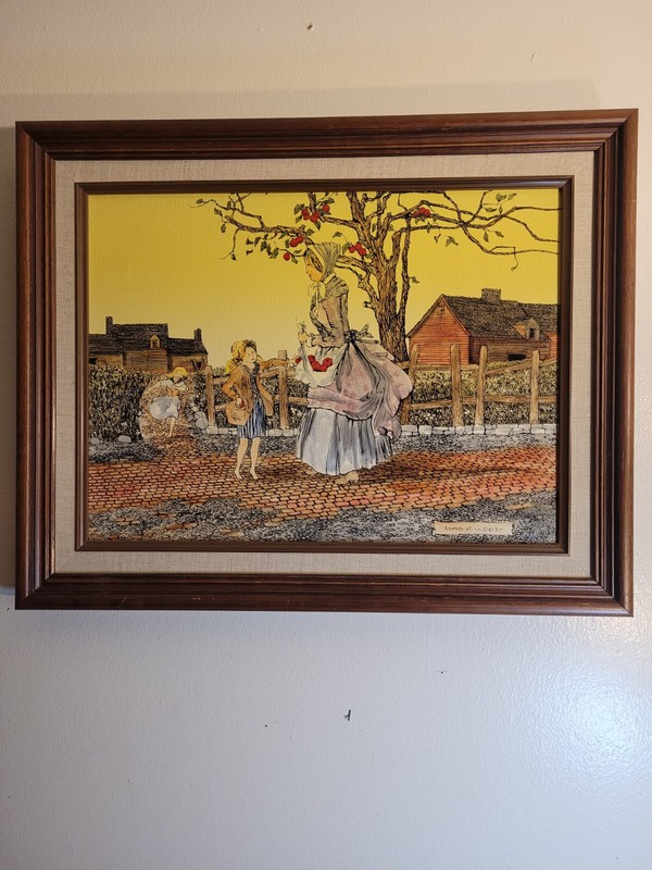 Vintage Signed Picture Framed 20″×16″