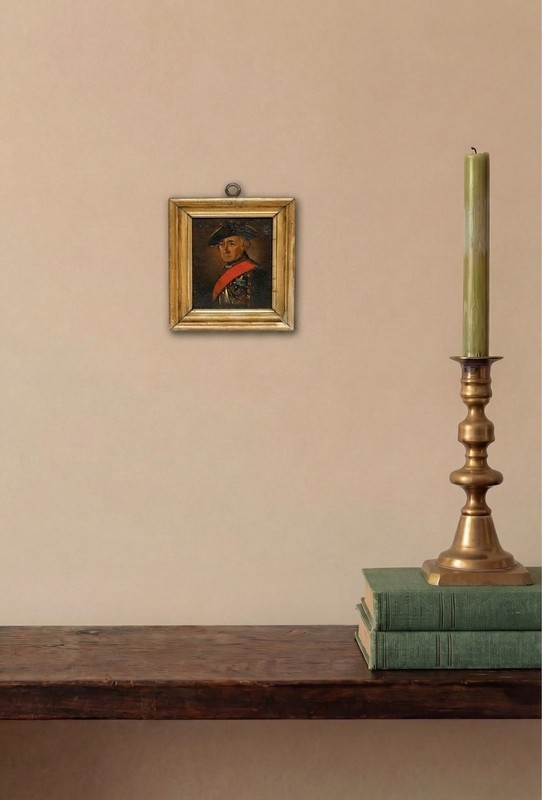 German School Miniature - 19th Century Oil, Frederick the Great gallery