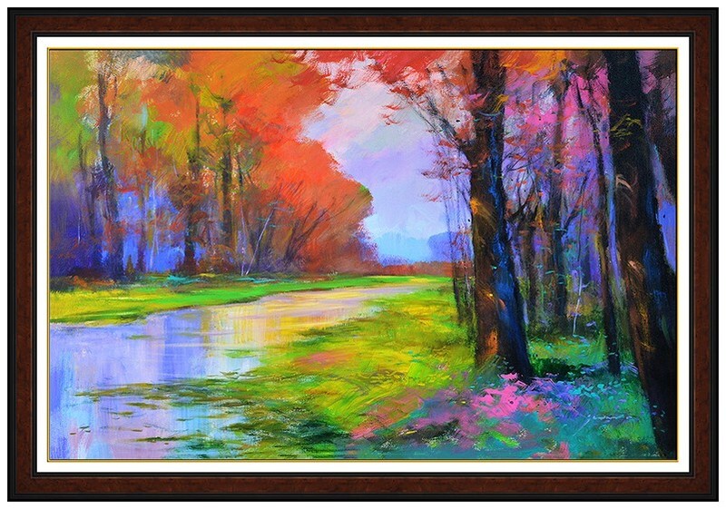 Michael Schofield Original Large Oil On Canvas Painting Signed Landscape Artwork gallery