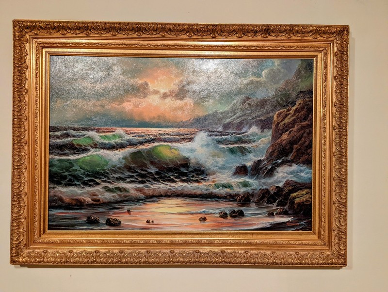 Don Fairbanks Signed Framed Realism Seascape Ocean Waves Canvas Painting 44x32"