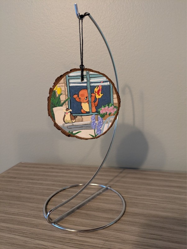 Charmander 44 Promo - Hand Painted Wood Slice 3.5 inches Pokemon gallery