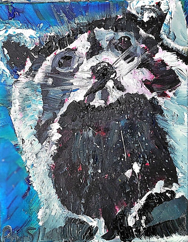 Raccoon Unique Abstract Expressionism Wall Art 11x14 Canvas gallery