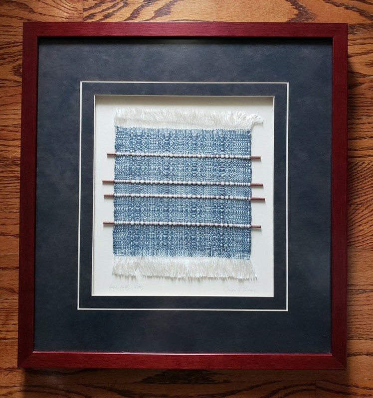 Framed Original Hand Loom Weaving by Jacqui Lubbers Unique Kentucky Art 16″x 17″