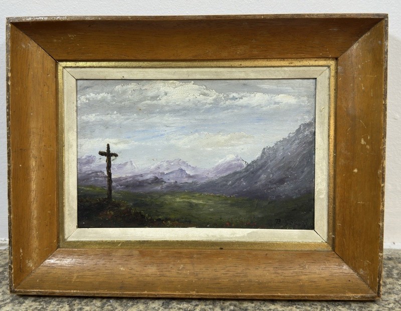 Hsp Signed Dated And Signed: Neckband Of Mountain With The Cross Of Christ