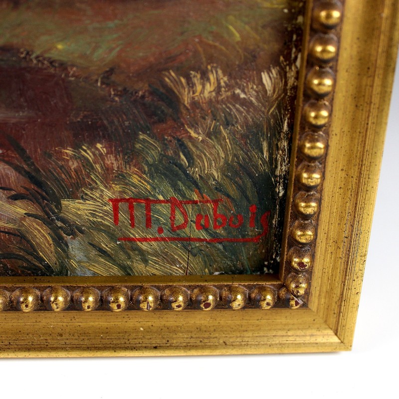 Oil on Board Autumn Scene Signed by M. Dubois gallery