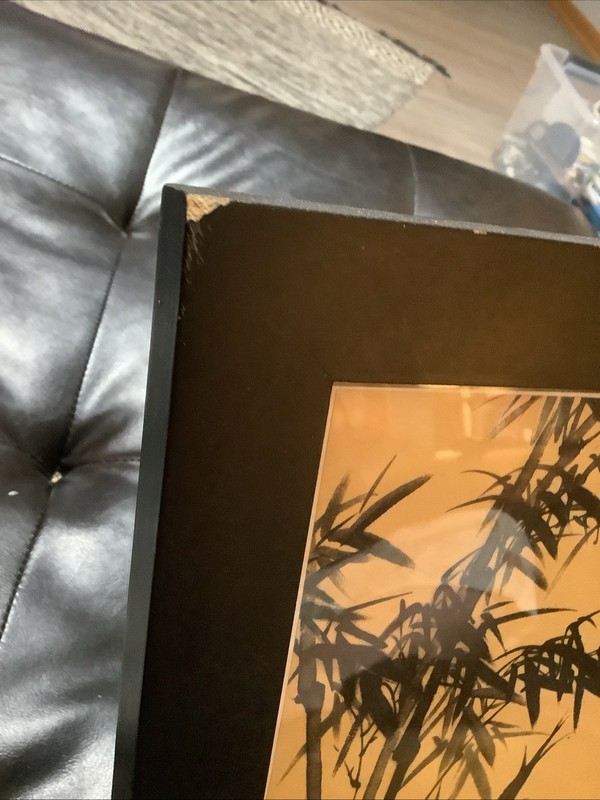 Handmade 10” X 10” Bamboo/Floral Chinese Signed Art Picture gallery