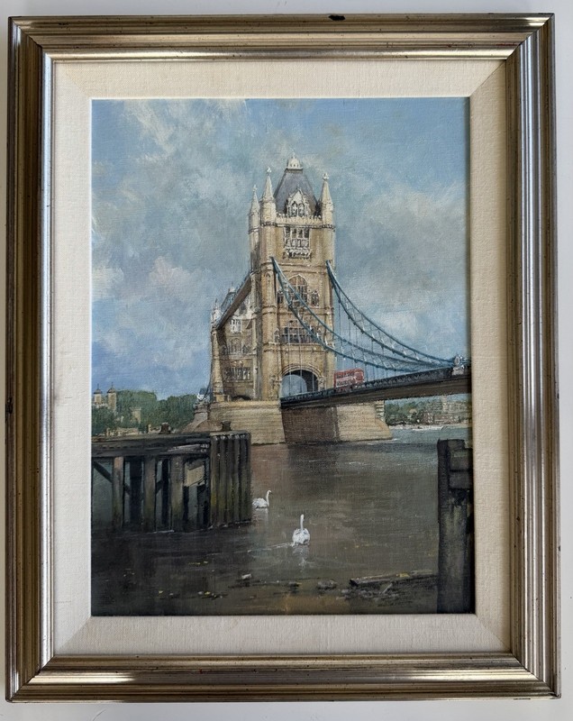 CLIVE MADGWICK (1934-2005) TOWER BRIDGE LONDON ENGLISH OIL ON CANVAS