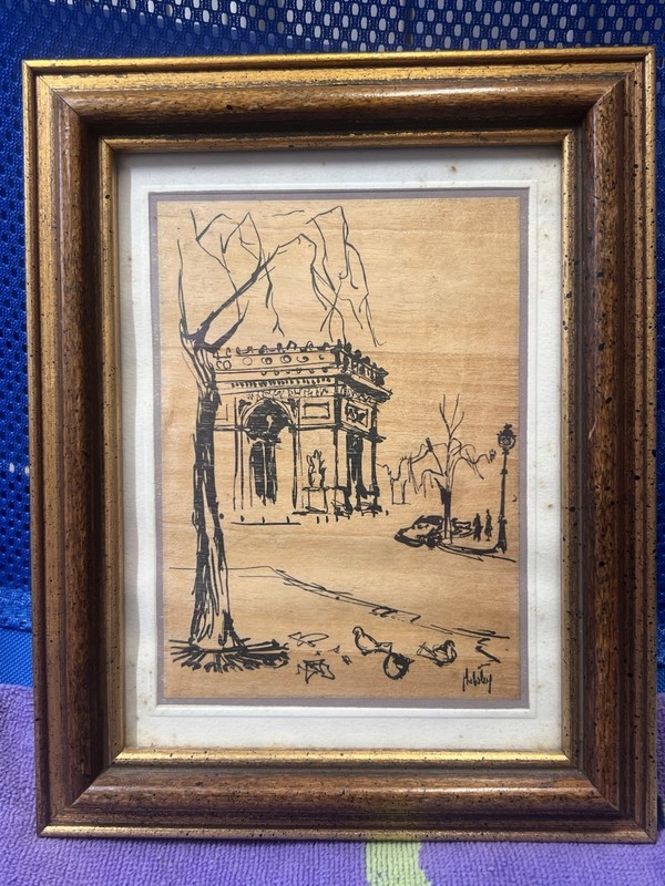 Vintage Hand Painted Arc de Triomphe de l’Étoile From Andres, Inc NY, NY