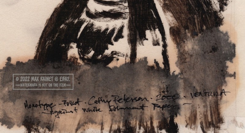C Peterson 2000 Lady in Black * Original Mono-Print Master Painting on Acetate gallery