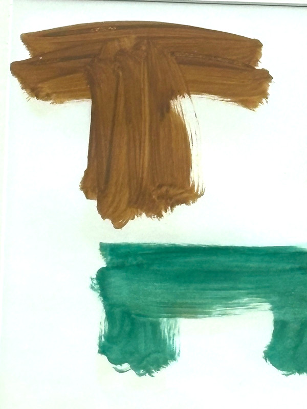 Orange,Green, Brown Imaginary Landscape Oil Painting-Robert Kulicke-1950s gallery
