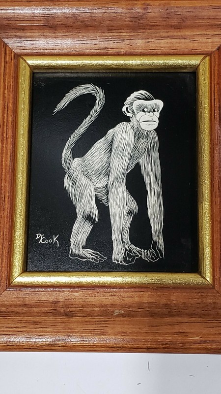 Lot of 3 DJ Cook Miniature Acrylic on Board Paintings, Signed gallery