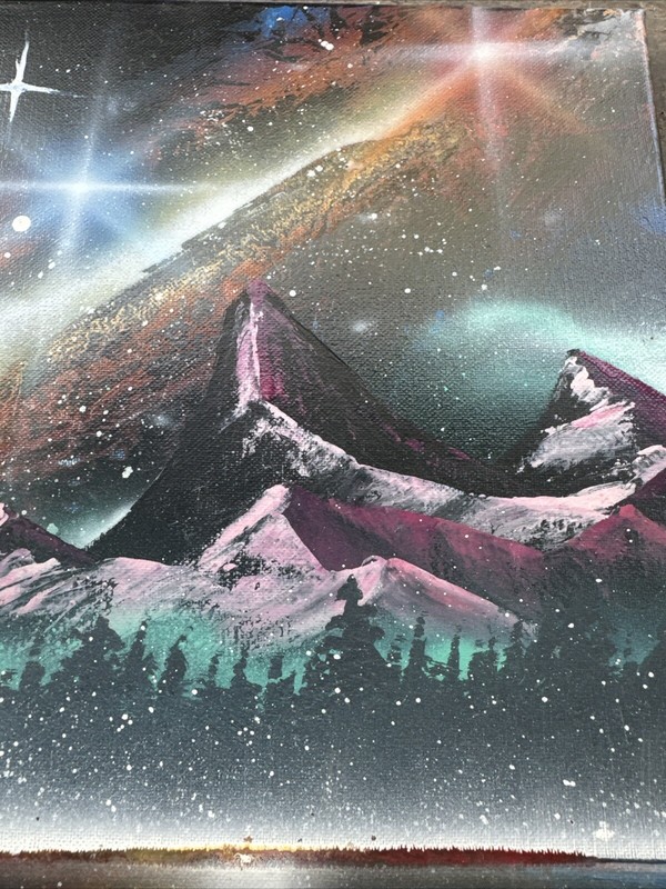 Colorful Original Modern Spray Paint Art On Canvas- 11x 14 In- 2021 gallery