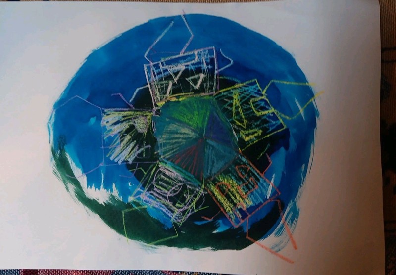 Mixed Media Painting Abstract Contemporary Art Informel Surreal Signed Decor gallery