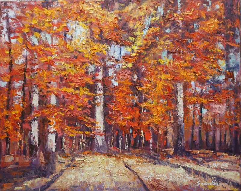 Sean Wu, Original 16×20″ oil on stretched canvas , fall color