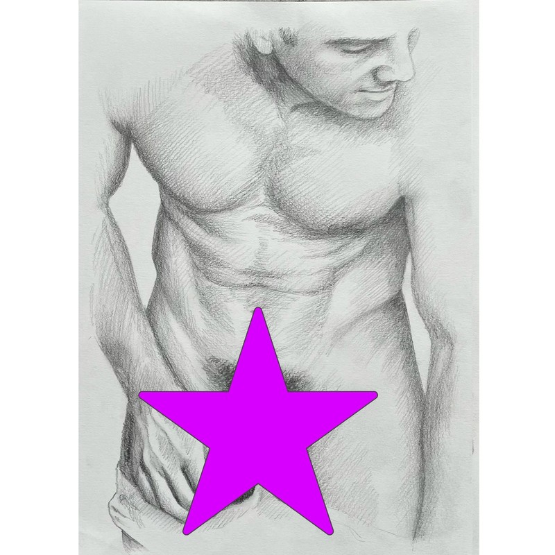 Original Graphite Nude Male Painting – Fine Art Figure Drawing Realistic Human