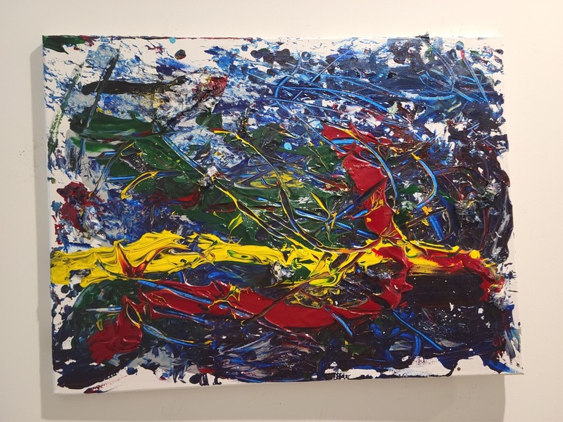 The Jamaican - 18" x 24" Acrylic and paper on Canvas gallery
