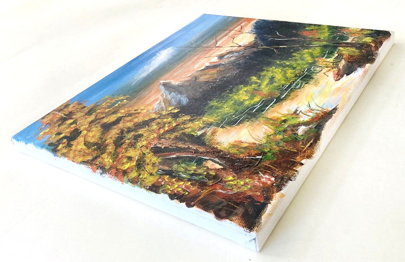Mountain Landscape Impasto Painting 14x11" Art Trees National Parks Nature Sky gallery