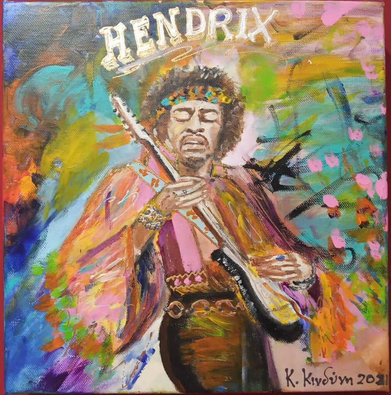 Canvas Handpainted, acrylic, Original Artwork «JiMMY HENDRIX»