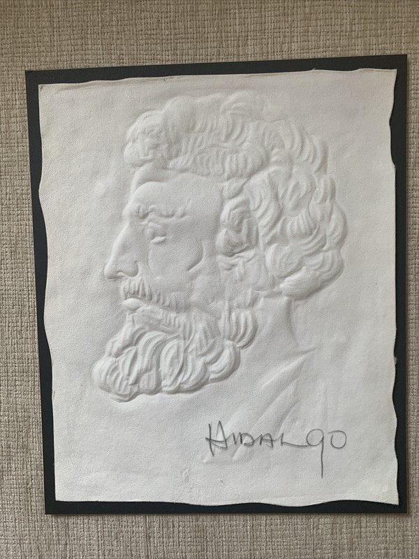 Ariel Hidalgo 1982 Original Mixed Media Sculptured Graphics The Profet SignedCOA