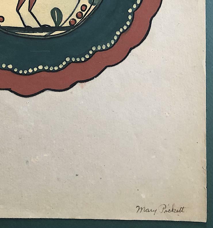 Original Circa Pre 1940’s Primitive Outsider Art Painting “ Bird in Circle “ gallery