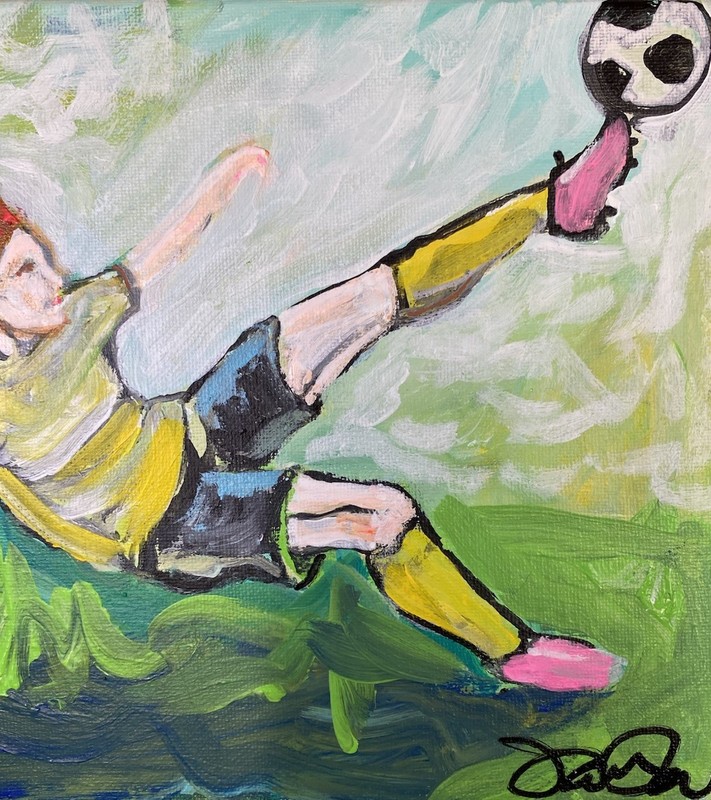 Soccer Player, 8x10”,Acrylic/Canvas,Signed, Handmade, COA gallery