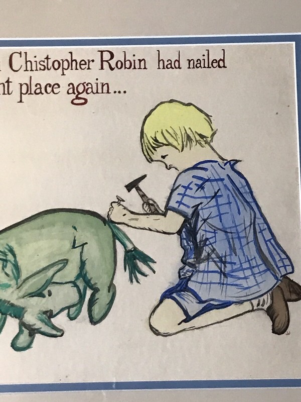 Vintage Winnie The Pooh Eeyores Tail Watercolor Painting Signed gallery