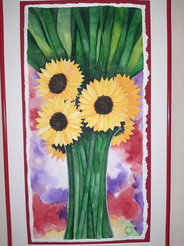 Original Rebecca Moore Higgins 14 x 24 watercolor signed framed