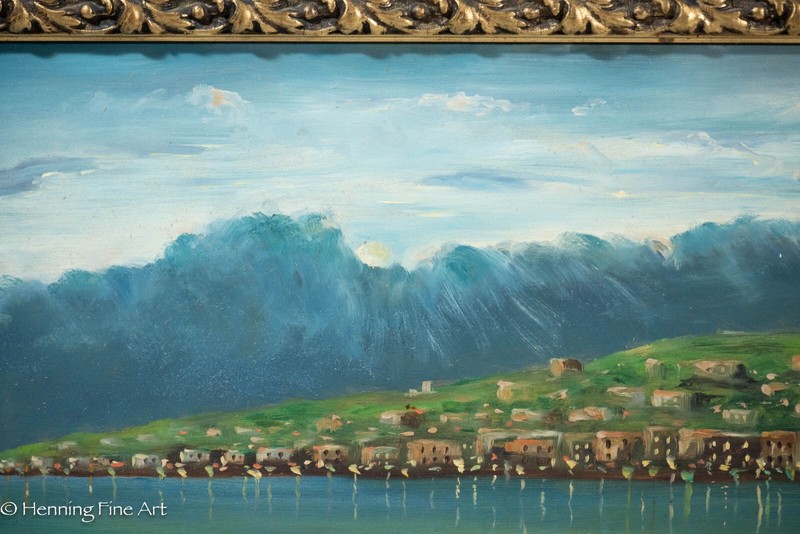 Beautiful Mid Century Impressionist Oil Painting Mediterranean Coastal Landscape gallery