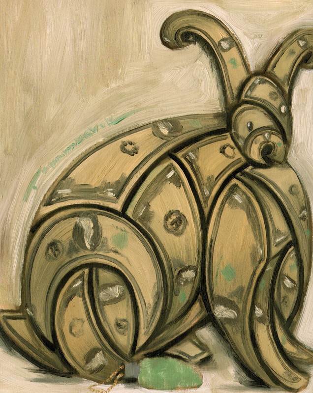 Rabbit’s Foot Money Wall Art Abstract Rabbit Artwork Bunny Original Painting