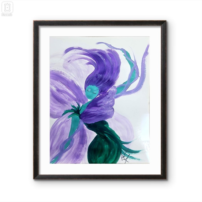 Original Fairy Painting 11×14 Abstract Acrylic Fantasy Whimsical Art on Paper
