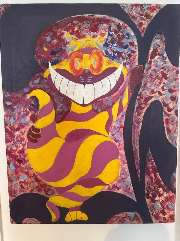 «Cat on LSD» Oil/Canvas. Mistery Pop Art Painting. Possible Andy Warhol Studio ?