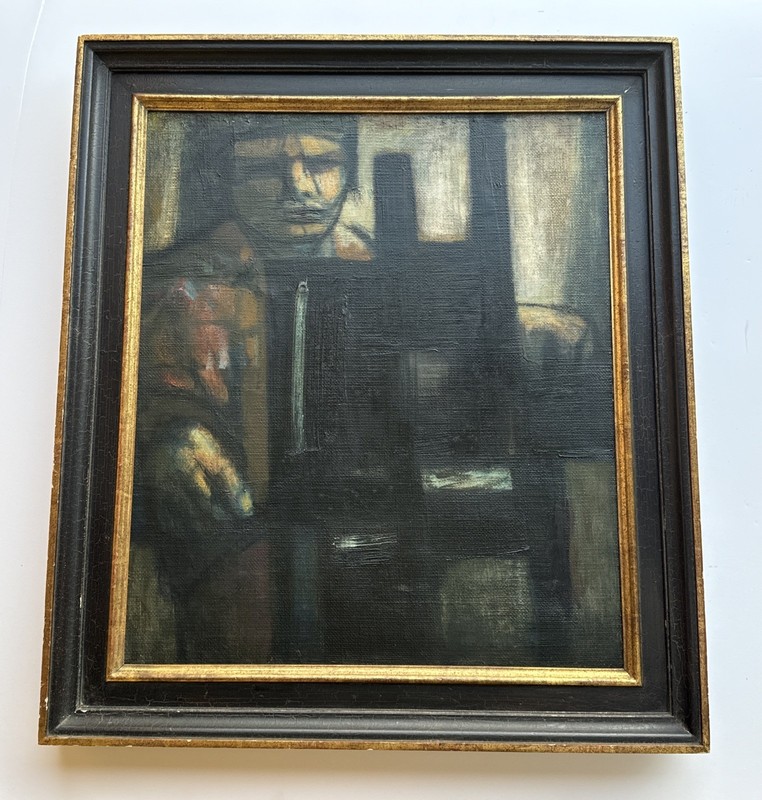 MID CENTURY PAINTING PORTRAIT VERNON TONG CHINESE JAMAICAN LISTED FAMOUS 1950’S
