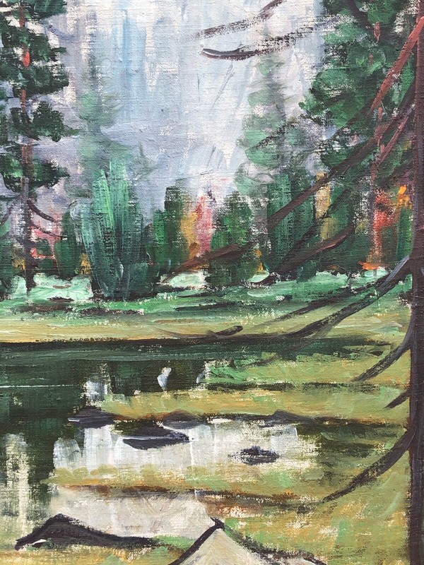 Naturalist Swedish Landscape Forest Lake Reflection Trees Firs 76 x 66 cm gallery