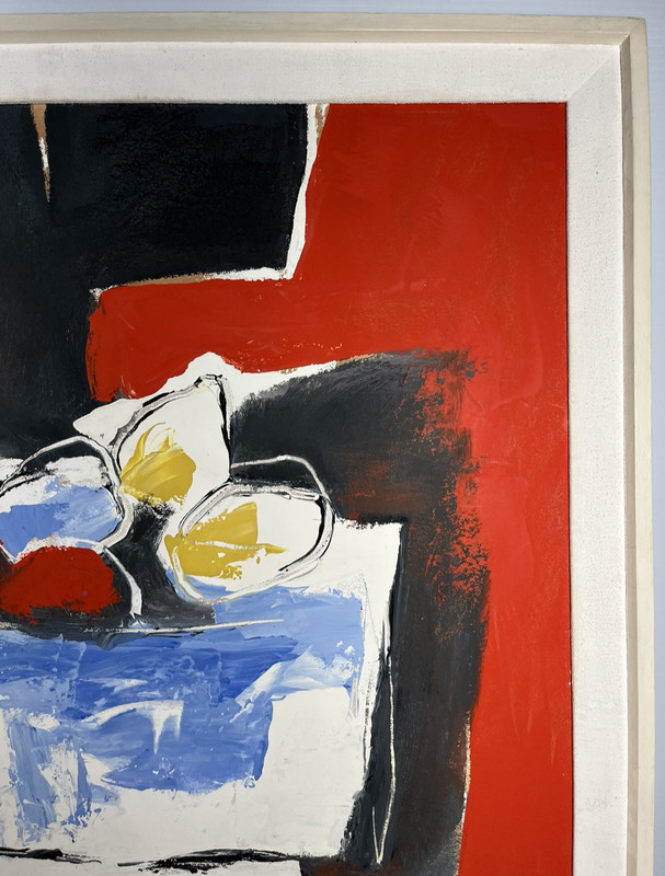 JOHN OTTERSON CUBIST MODERNIST ABSTRACT MODERNISM FRUIT STILL LIFE OIL PAINTING gallery