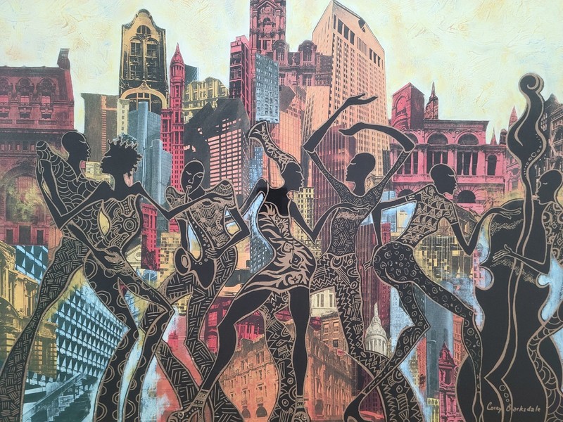 Corey Barksdale Colorful 36" Lithograph Printing #Atlanta Reflections gallery