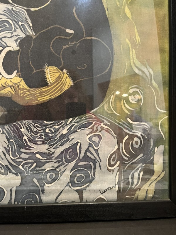 Lwampa Africa Painting On Batik Painted mother And Child 25.5 X20 W X20w gallery