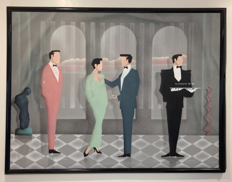 Restaurant Bar Bistro Cafe Brasserie Oil Painting On Canvas 50″ x 36″