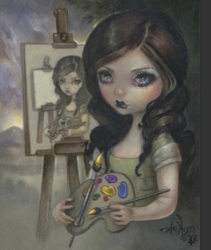 Jasmine Becket Griffith Canvas “At The Easel” Not Signed. Framed Giclee