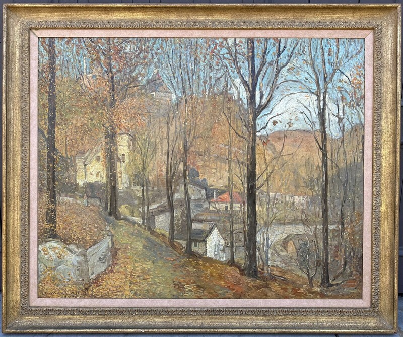 C Harry Allis Original Landscape painting 40×50 1933 American Listed Pissarro