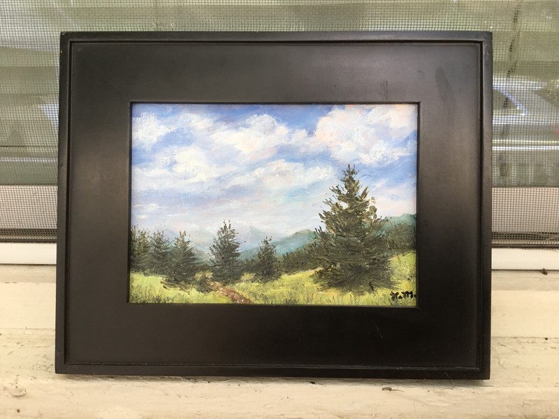 MOUNTAIN MINI # 23 - original framed 5X7 oil landscape painting by K. McDermott gallery