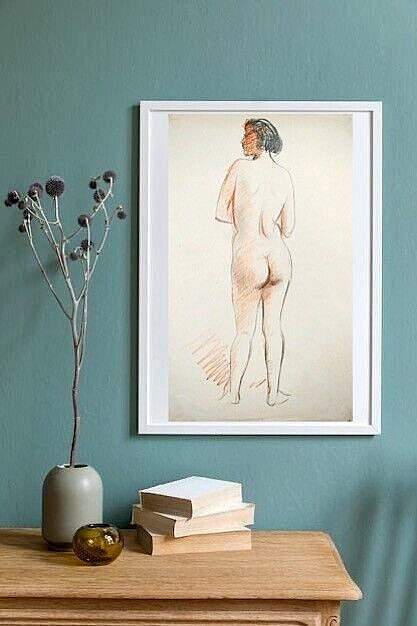 Original Vintage graphic - Nude from Behind by Czech artist Ullrych gallery